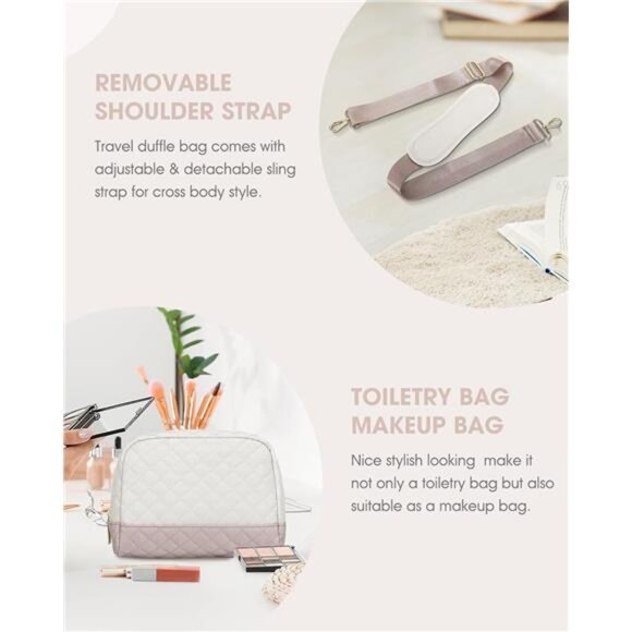 Travel Duffle Bag Weekender for Women: Travel Duffel Bag Carry-On Overnight Bag - Picture 4 of 7